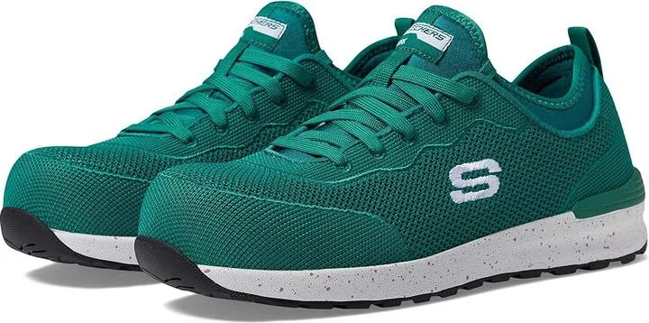 SKECHERS Work Bulkin - Balran Comp Toe Women's Shoes Teal : 7 B - Medium, Textile
