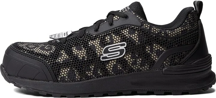 SKECHERS Work Bulklin - Lyndale Composite Toe Women's Shoes Black/Leopard : 7.5 B - Medium, Textile/Synthetic - Image 6