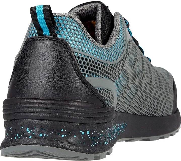 SKECHERS Work Bulklin - Lyndale Composite Toe Women's Shoes Gray/Aqua : 7 B - Medium, Textile/Synthetic - Image 4