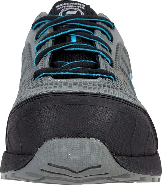 SKECHERS Work Bulklin - Lyndale Composite Toe Women's Shoes Gray/Aqua : 7 B - Medium, Textile/Synthetic - Image 5