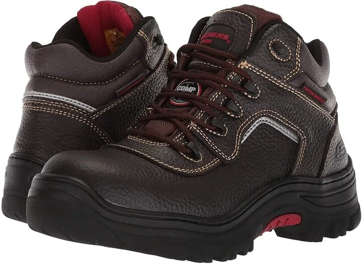 SKECHERS Work Burgin - Sosder Men's Industrial Shoes Brown : 14 D - Medium, Leather