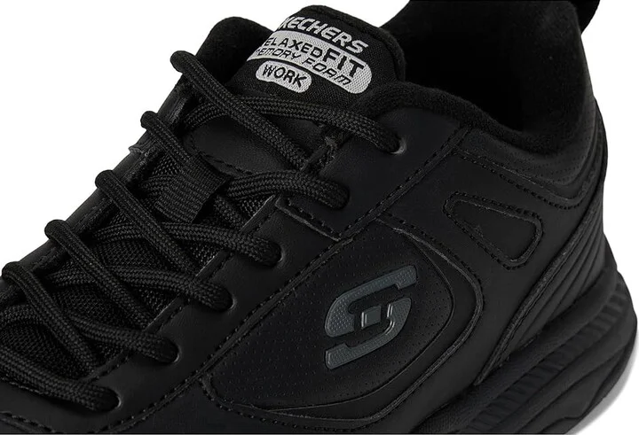 SKECHERS Work Dighton - Bricelyn Women's Shoes Black Synthetic/Leather : 5 B - Medium - Image 8