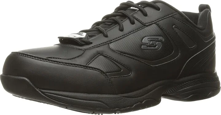 SKECHERS Work Dighton Men's Shoes Black Synthetic/Leather : 7 D - Medium - Image 2
