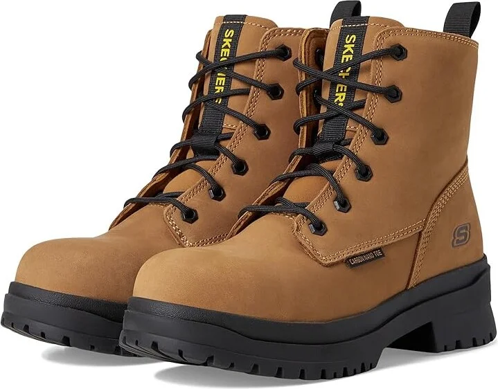 SKECHERS Work Foxgrove Comp Toe Women's Work Boots Chestnut : 11 M, Leather