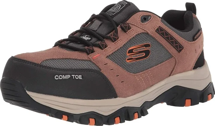 SKECHERS Work Greetah Comp Toe Men's Shoes Brown/Black : 10 D - Medium, Suede - Image 2