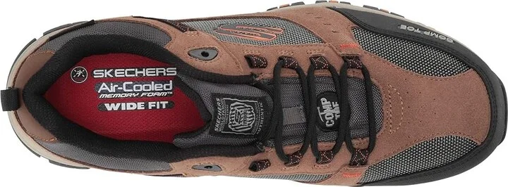 SKECHERS Work Greetah Comp Toe Men's Shoes Brown/Black : 10 D - Medium, Suede - Image 3