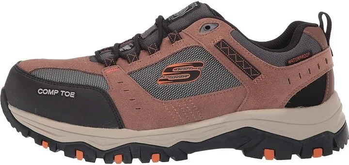 SKECHERS Work Greetah Comp Toe Men's Shoes Brown/Black : 10 D - Medium, Suede - Image 7