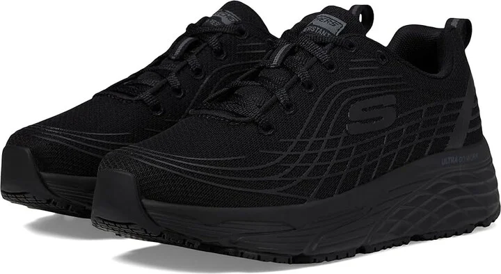 SKECHERS Work Max Cushioning Elite SR Women's Shoes Black : 5.5 C - Wide, Textile/Synthetic
