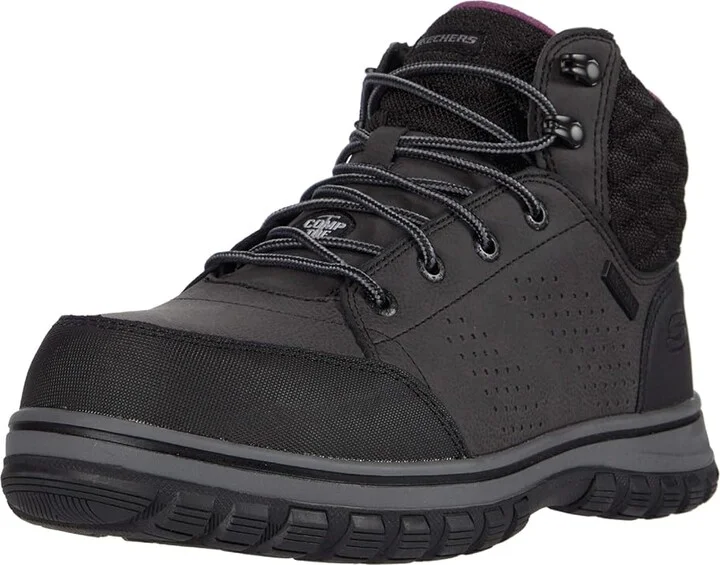 SKECHERS Work Mccoll Comp Toe Women's Shoes Black : 8 B - Medium, Leather - Image 2