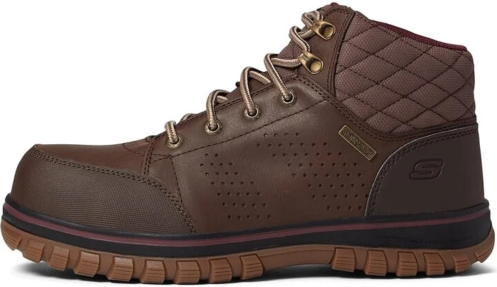 SKECHERS Work Mccoll Comp Toe Women's Shoes Brown : 8.5 B - Medium, Leather - Image 5