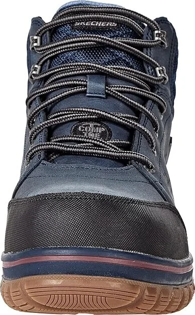 SKECHERS Work Mccoll Comp Toe Women's Shoes Navy/Black : 7 B - Medium, Leather - Image 5