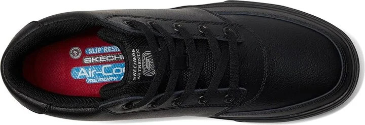 SKECHERS Work Poppy SR Men's Shoes Black : 9.5 D - Medium, Leather - Image 2