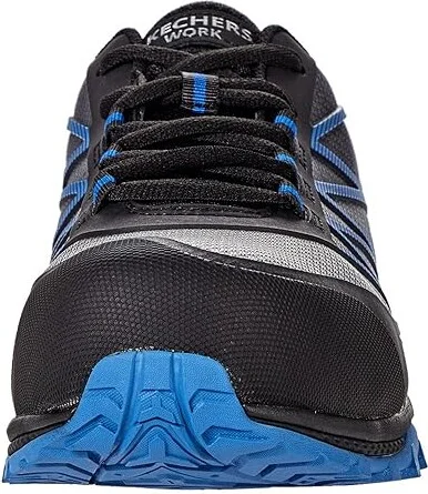 SKECHERS Work Puxal ESD Composite Toe Men's Shoes Black/Blue : 10 D - Medium, Synthetic/Leather - Image 5