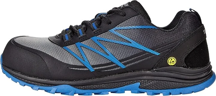 SKECHERS Work Puxal ESD Composite Toe Men's Shoes Black/Blue : 10 D - Medium, Synthetic/Leather - Image 6