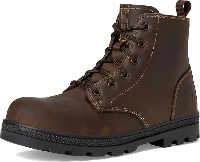 SKECHERS Work Rotund - Finnen Carbon Nano Comp Toe Women's Boots Brown : 7 B - Medium, Synthetic - Image 5