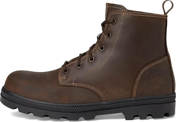 SKECHERS Work Rotund - Finnen Carbon Nano Comp Toe Women's Boots Brown : 7 B - Medium, Synthetic - Image 6