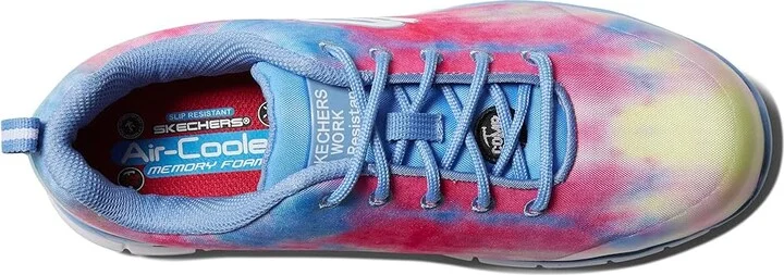 SKECHERS Work Sure Track Comp Toe Women's Shoes Blue/Multi : 7 B - Medium, Textile/Synthetic - Image 2