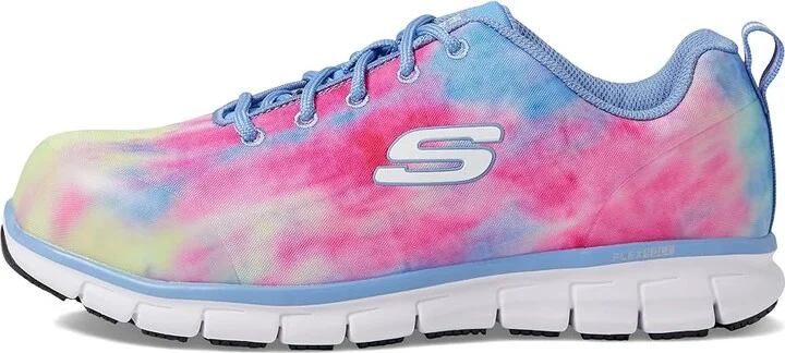 SKECHERS Work Sure Track Comp Toe Women's Shoes Blue/Multi : 7 B - Medium, Textile/Synthetic - Image 6