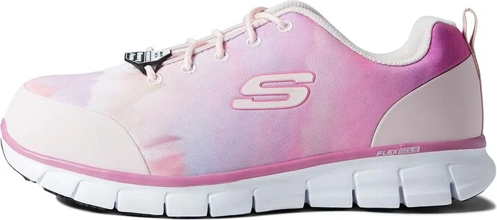 SKECHERS Work Sure Track Comp Toe Women's Shoes Pink/Multi : 7 B - Medium, Textile/Synthetic - Image 6