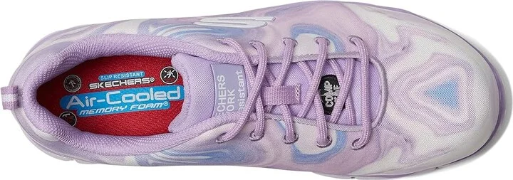 SKECHERS Work Sure Track Comp Toe Women's Shoes Purple/White : 7 B - Medium, Textile/Synthetic - Image 2