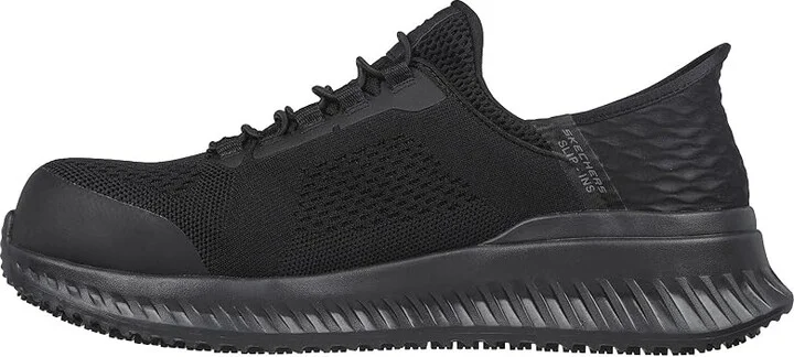 SKECHERS Work Tilido - Fletchit Comp Toe Men's Work Boots Black 2 : 9 D - Medium, Leather - Image 3