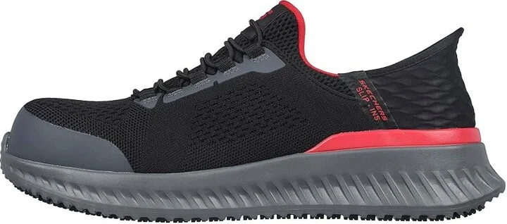 SKECHERS Work Tilido - Fletchit Comp Toe Men's Work Boots Black : 8 D - Medium, Leather - Image 3