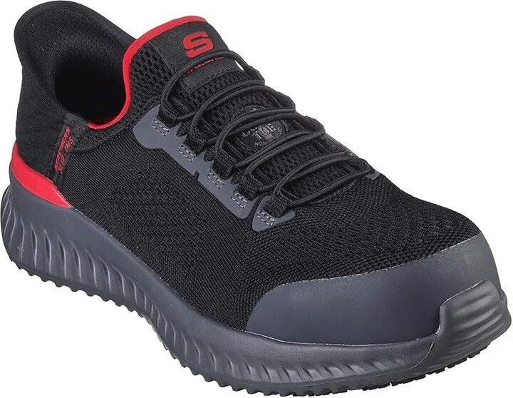 SKECHERS Work Tilido - Fletchit Comp Toe Men's Work Boots Black : 8 D - Medium, Leather