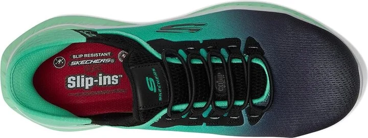 SKECHERS Work Tilido - Ombray Comp Toe Women's Work Boots Black/Teal : 5 C - Medium, Synthetic/Textile - Image 2
