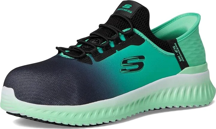 SKECHERS Work Tilido - Ombray Comp Toe Women's Work Boots Black/Teal : 5 C - Medium, Synthetic/Textile - Image 5