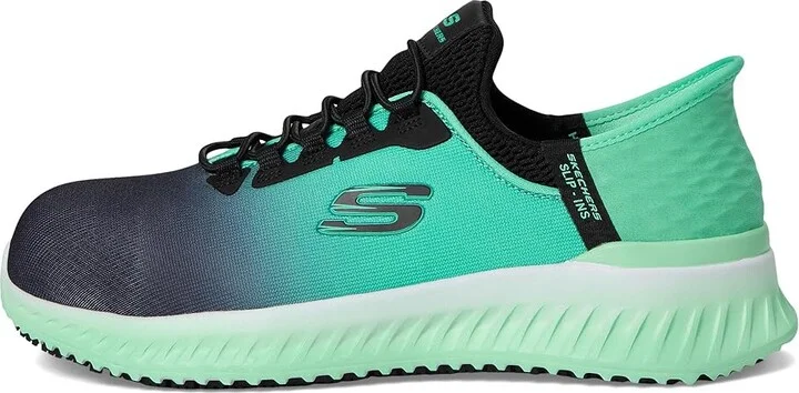 SKECHERS Work Tilido - Ombray Comp Toe Women's Work Boots Black/Teal : 5 C - Medium, Synthetic/Textile - Image 6