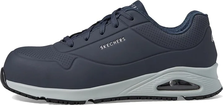 SKECHERS Work Uno SR - Doltin Comp Toe Men's Shoes Navy/Gray : 11 D - Medium, Synthetic - Image 6