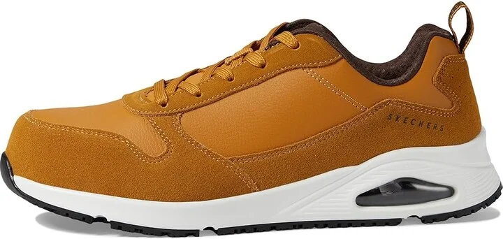 SKECHERS Work Uno SR - Kolen Comp Toe Men's Shoes Wheat : 9 D - Medium, Leather/Suede - Image 6