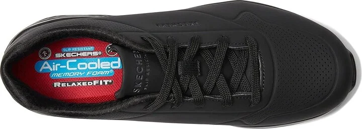SKECHERS Work Uno SR - Sutal Men's Shoes Black : 7.5 D - Medium, Leather/Synthetic - Image 2