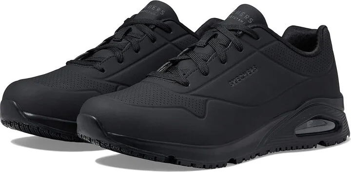 SKECHERS Work Uno SR - Sutal Men's Shoes Black : 7.5 D - Medium, Leather/Synthetic