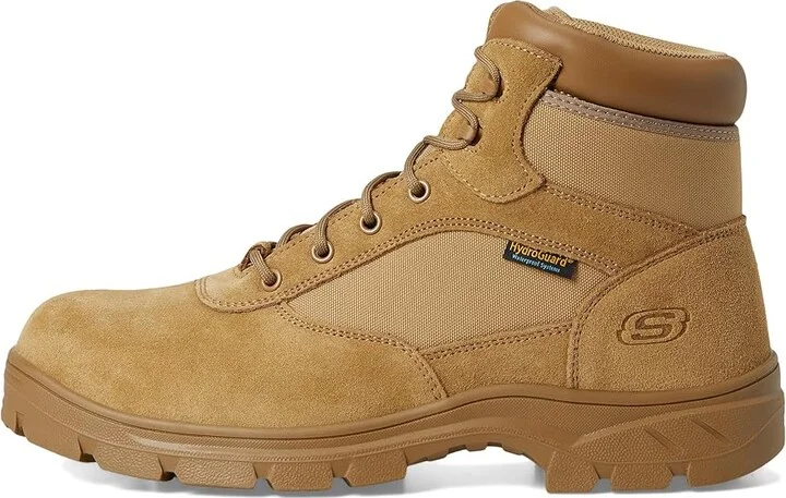 SKECHERS Work Wascana - Baylan Comp Toe Boots Men's Work Boots Camel : 7 D - Medium, Suede - Image 6