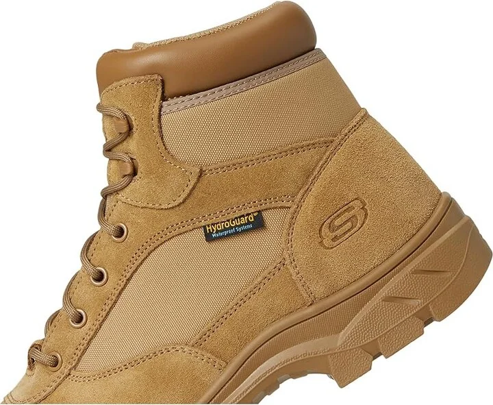 SKECHERS Work Wascana - Baylan Comp Toe Boots Men's Work Boots Camel : 7 D - Medium, Suede - Image 7