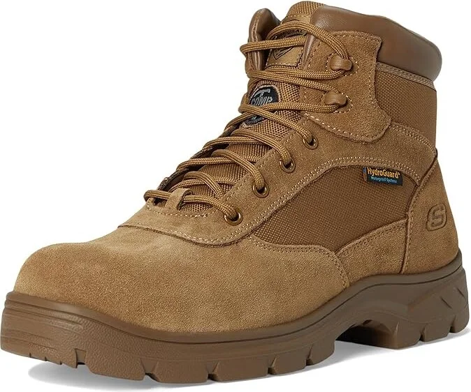SKECHERS Work Wascana - Baylan Comp Toe Boots Men's Work Boots Coyote : 11 D - Medium, Suede - Image 5
