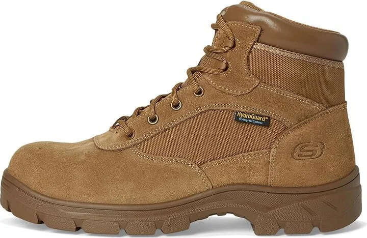 SKECHERS Work Wascana - Baylan Comp Toe Boots Men's Work Boots Coyote : 11 D - Medium, Suede - Image 6