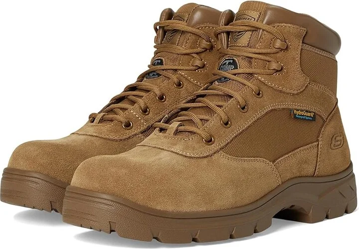 SKECHERS Work Wascana - Baylan Comp Toe Boots Men's Work Boots Coyote : 11 D - Medium, Suede