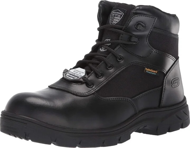 SKECHERS Work Wascana - Linnean Comp Toe Men's Shoes Black : 7 D - Medium, Cordura/Leather/Rubber - Image 2