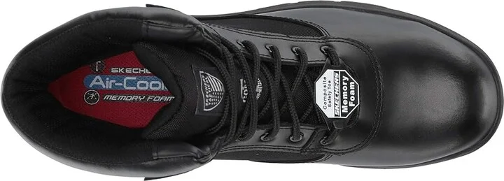 SKECHERS Work Wascana - Linnean Comp Toe Men's Shoes Black : 7 D - Medium, Cordura/Leather/Rubber - Image 3