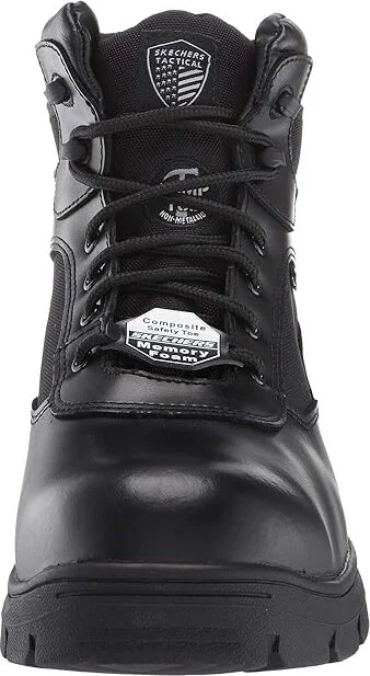SKECHERS Work Wascana - Linnean Comp Toe Men's Shoes Black : 7 D - Medium, Cordura/Leather/Rubber - Image 6