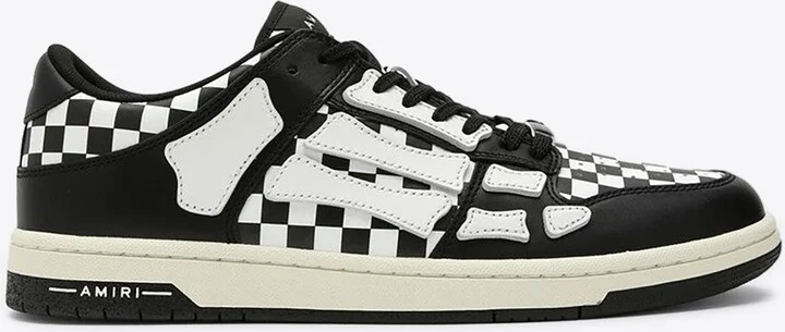 Skel Checkerboard Leather Sneakers