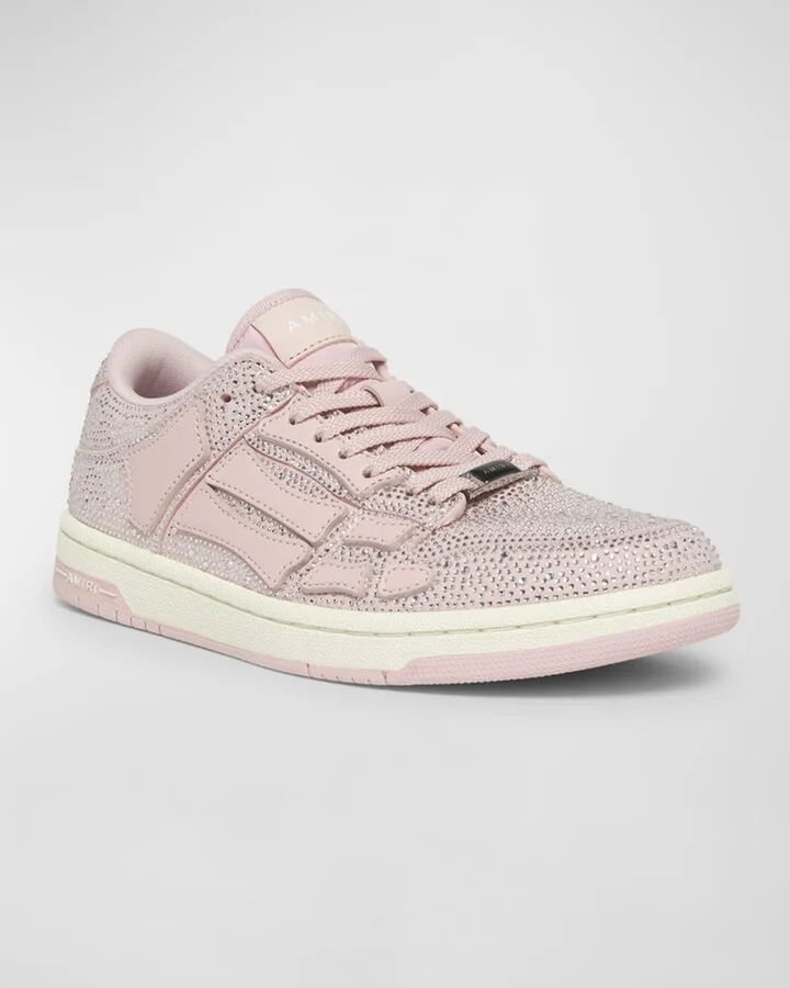 Skel Crystal Leather Low-Top Sneakers - Image 2