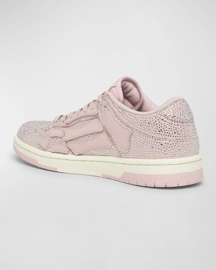 Skel Crystal Leather Low-Top Sneakers - Image 3