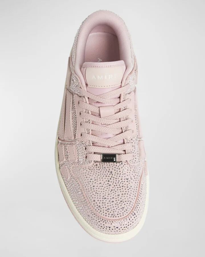 Skel Crystal Leather Low-Top Sneakers - Image 4