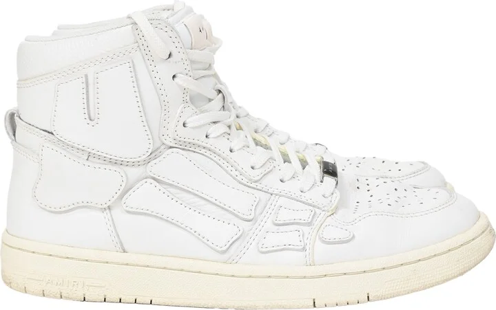 Skel High Top Sneakers in White Leather