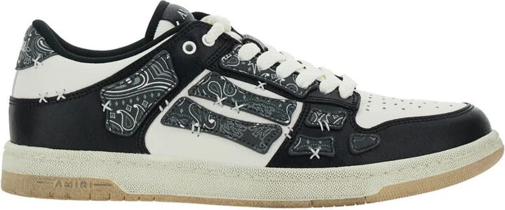 'Skel Top' Black Low Top Sneakers With Logo Patch On The Tongue And Logo Lettering On The Heel In Leather Man