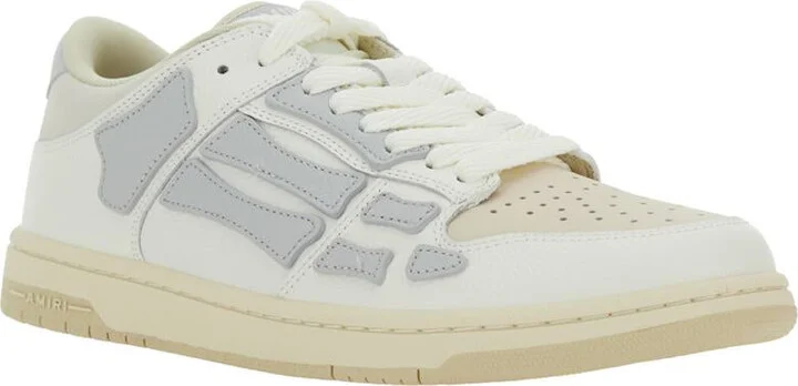 'Skel Top' Grey Low Top Sneakers With Logo Patch On The Tongue And Logo Lettering On The Heel In Leather Man - Image 2
