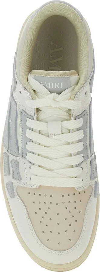 'Skel Top' Grey Low Top Sneakers With Logo Patch On The Tongue And Logo Lettering On The Heel In Leather Man - Image 4